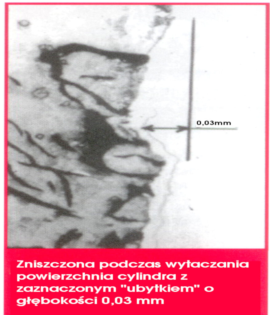 ZNISZONE POWIERZCHNIE PO WYTACZANIU