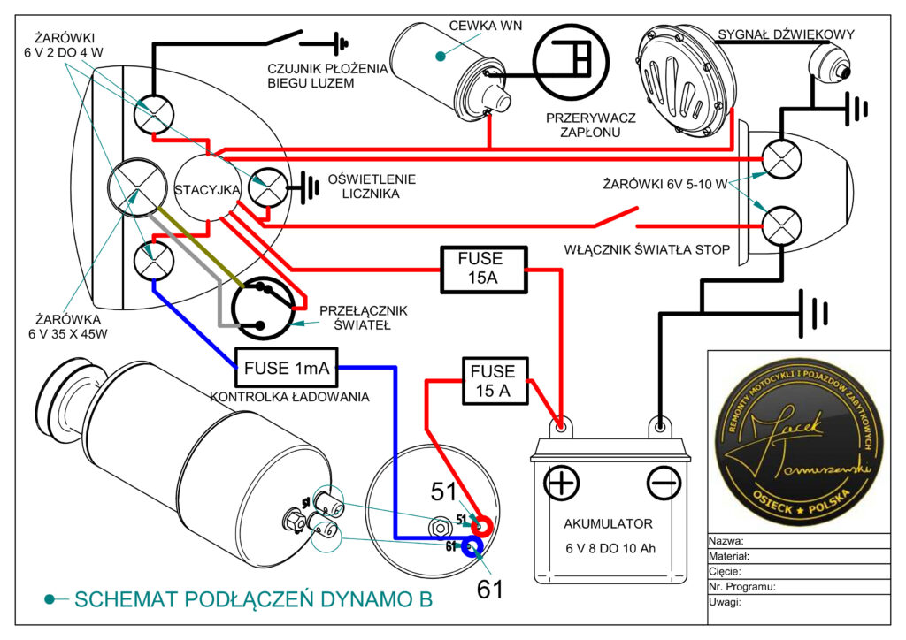 Schemat DYNAMO B 6V