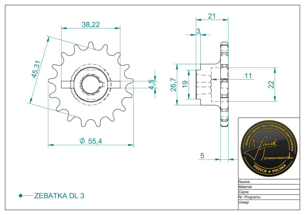 RYS ZĘBATKA DL 3